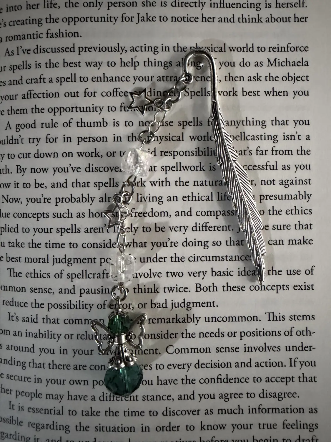 bookmark charms on a book